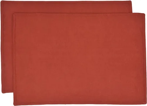 Juego de dos manteles individuales rectangulares de jacquard con hojas de óxido