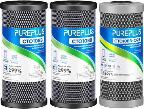 Miniatura 20 de Cartucho de repuesto para filtro de agua de carbón activado de cáscara de coco para toda la casa de 10" x 4.5" - Compatible con WFHDC8001, CB-BB-10