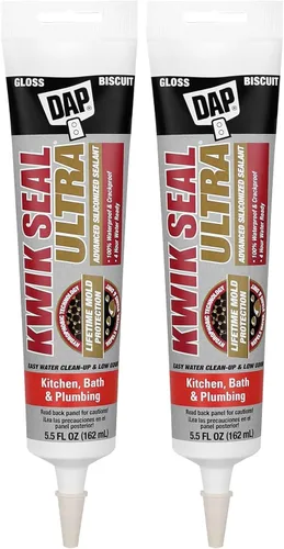 DAP 18916 Kwik Seal Ultra Biscuit 5.5 oz Sellador Siliconizado Premium (Paquete de 2)