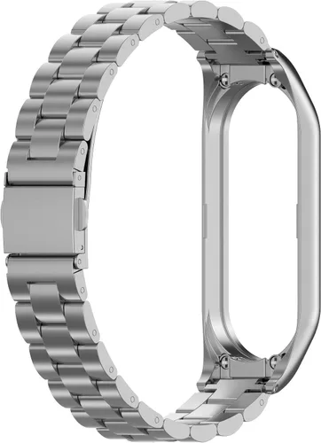 Miniatura 4 de Senter Correa de reloj de acero inoxidable Correa de repuesto para Xiaomi Mi Band 5 y Mi Band 6 Smart Watch plateado