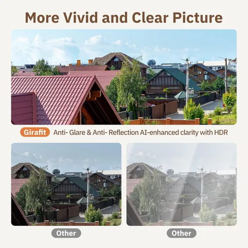 Miniatura 6 de Girafit Cámara de ventana de 3 MP 2K, cámaras de interior WiFi de 2.4 GHz y 5 GHz para seguridad del hogar, paquete de 2 con visión nocturna a
