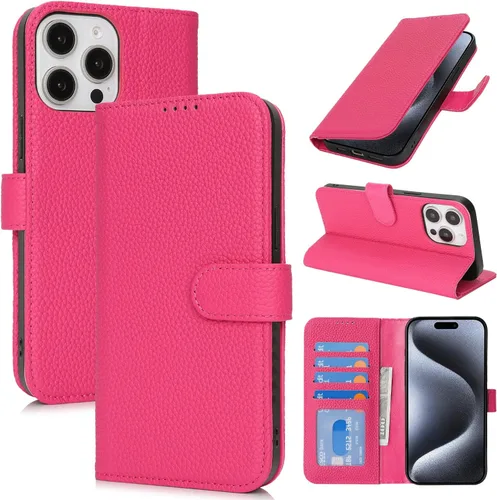 Miniatura 40 de Zouzt Funda para iPhone 11 de 6.1 pulgadas de piel auténtica con 4 ranuras para tarjetas, tarjetero con bloqueo RFID, tapa magnética, función atril