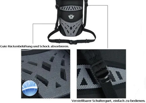 Miniatura 5 de WINDCHASER Mochila de ciclismo, mochila de bicicleta de 10 L, bolsa impermeable y transpirable para viajes al aire libre, senderismo, escalada, Azul