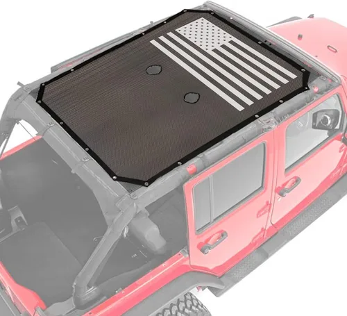 Miniatura 12 de Sombrilla para 2007-2018 Jeep Wrangler JK JKU de 2 puertas y 4 puertas frontales, malla para parasol, JK, JK Unlimited, Sport, Sport S, Sahara