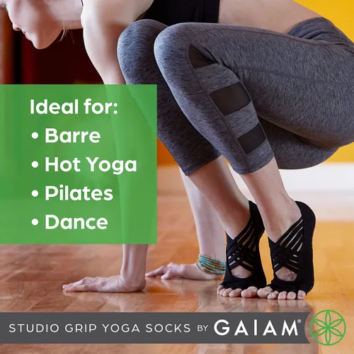 Miniatura 3 de Gaiam Grippy Studio Yoga Socks for Extra Grip in Standard or Hot Yoga