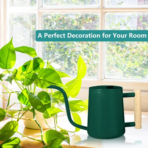 Miniatura 3 de Regadera para plantas de interior, 35 onzas, pequeña regadera de metal de acero inoxidable para interiores, moderna maceta decorativa con boquilla