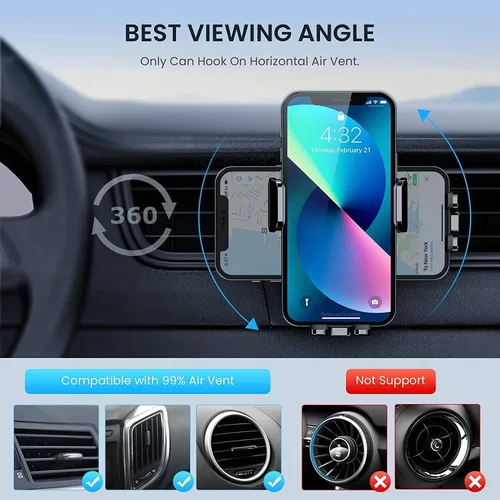 Miniatura 5 de GUWEZ Soporte de Teléfono Montaje para Coche para iPhone [Succión Potente] Soporte de Teléfono para Tablero del Coche Parabrisas Ventilación de Aire