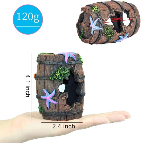 Miniatura 2 de WishLotus Decoraciones para peceras de acuario, temática de casa de escondite de acuario, plantas de plástico, cueva de peces, castillo de acuario