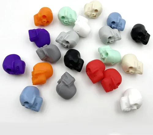 Miniatura 4 de metulip 20 cuentas de calavera de silicona para Halloween, cuentas espaciadoras de calavera para manualidades, manualidades, pulseras, collares