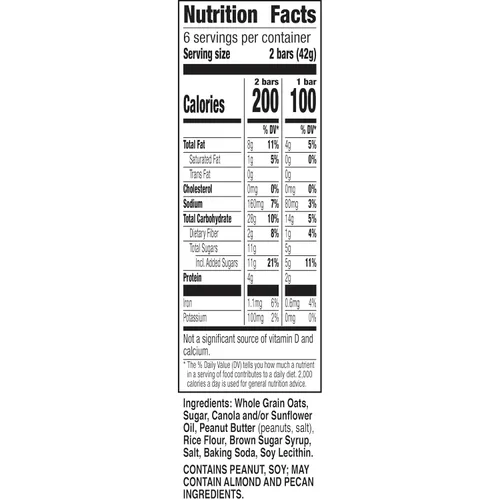 Miniatura 2 de Nature Valley - Barras de granola crujientes, mantequilla de maní, 12 unidades, 8.94 onzas (6 sobres)