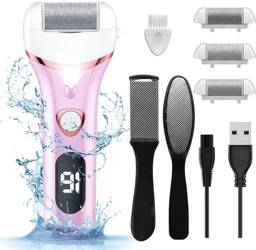 Miniatura 9 de Removedor eléctrico de callos de pies, kit de pedicura electrónico portátil recargable, lima de pies impermeable, herramientas de pedicura