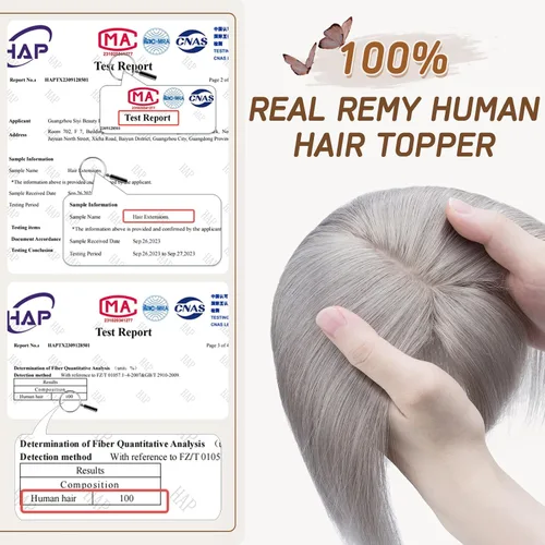 Miniatura 116 de Rich Choices Pelucas con topper de cabello para mujeres, cabello humano real 100% Remy, sin flequillo, para mujeres con adelgazamiento en la parte