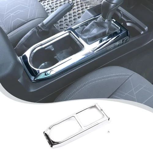 Miniatura 15 de Cubierta de marco de panel de engranajes de consola central compatible con Toyota Tacoma 2016-2023, panel de cambios de automóvil, portavasos, marco