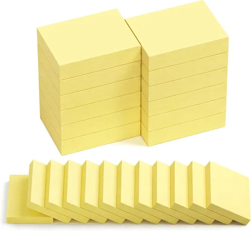 Miniatura 12 de Agoer 2 notas adhesivas pequeñas de 1.5 pulgadas, 100/blocs x 24 blocs de notas de colores, 12 notas autoadhesivas de colores brillantes, notas 24
