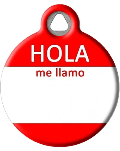 Miniatura 8 de Etiqueta de identificación personalizada con texto en inglés «Hello My Name» para perros y gatos, etiqueta de identificación personalizada