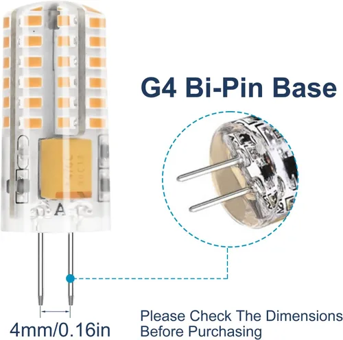 Miniatura 2 de Bombilla LED G4 de 12 V con base de clavija 3 W, blanco cálido, 2700 K, reemplazar bombillas halógenas de 20 W para iluminación del hogar