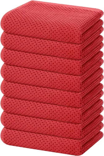 Miniatura 111 de Homaxy Paños de cocina de 100% algodón con tejido de gofre, ultra suaves, absorbentes, de secado rápido, 12 x 12 pulgadas, paquete de 6, amarillo