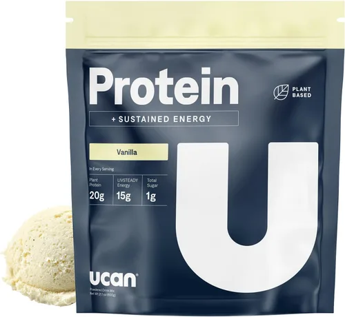 UCAN Energy + Plant Protein Powder - Proteína vegana a base de plantas, 0.71 oz de proteína de guisante con aminoácidos EAA y BCCA - Proteína en