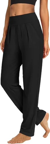 Miniatura 2 de Sarin Mathews - Pantalones de yoga plisados de pierna ancha y holgados, cómodos, pantalones de entrenamiento para mujer con bolsillos