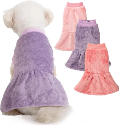 Miniatura 35 de FabriCastle Suéter pequeño para perro, paquete de 3 ropa para perros y gatos, chaquetas suaves y cálidas para perros pequeños, niños y niñas