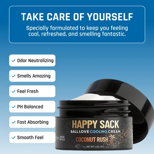 Miniatura 4 de Derm Dude Happy Sack Ball - Desodorante y crema cómoda para hombres, defensa del sudor antirozaduras, control de olores, desodorante e higiene sin