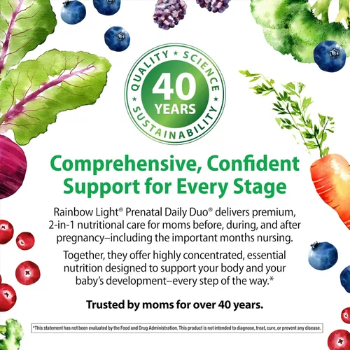 Miniatura 6 de Rainbow Light Prenatal Daily Duo: Prenatal One Multivitamin and Prenatal DHA- 30 Tablets and 30 Softgels (El embalaje puede variar)