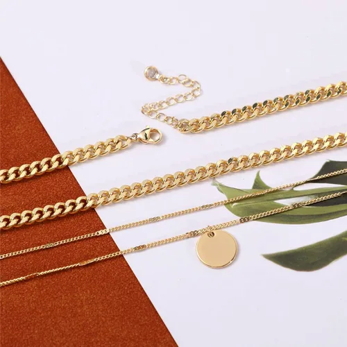 Miniatura 7 de ASCOMY Collares en capas para mujer, delicado collar de oro chapado en oro de 14 quilates, collar de espiga para mujer, collar de cruz de perlas