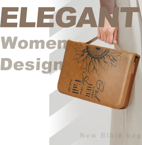 Miniatura 7 de GUEER Funda para Biblia para hombres, Portabiblia, Funda para Biblia Bolsa Organizadora de Transporte, con Cremallera y Bolsillos para Biblia