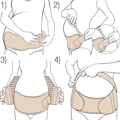 Miniatura 8 de NeoTech Care Cinturón de maternidad para embarazo, soporte para espalda, abdomen, cintura, pelvis (talla L, color marfil)