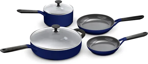 Miniatura 8 de GreenPan SmartShape - Juego de 6 ollas y sartenes de cerámica saludable, antiadherente, sin PFAS, apto para lavavajillas, rojo