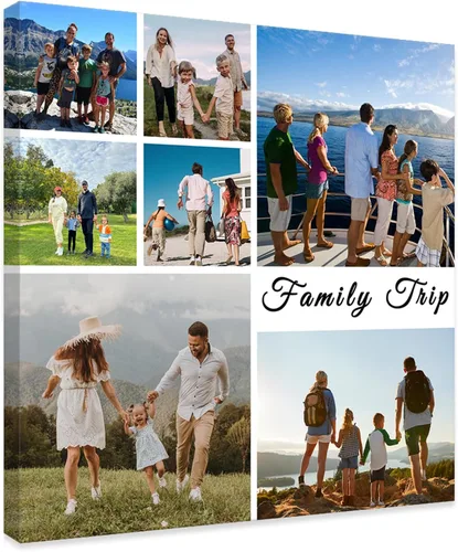 Miniatura 14 de DOARTDO Impresiones en lienzo personalizadas con tus fotos, collage personalizado de arte de pared para familia, boda, bebé, mascota, perro, marco 9