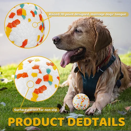 Miniatura 3 de Pelotas para perros, pelota de juguete indestructible para perros masticadores agresivos, pelota interactiva duradera de alta elasticidad