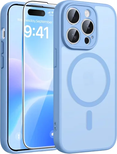 Miniatura 92 de FNTCASE Funda para iPhone 13 Pro: Fundas magnéticas translúcidas mate delgadas con protector de pantalla de vidrio templado