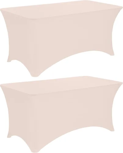 Miniatura 11 de Paquete de 2 manteles rectangulares de elastano de 6 pies, lavables, resistentes a las arrugas, para mesas plegables, bodas, fiestas, cumpleaños
