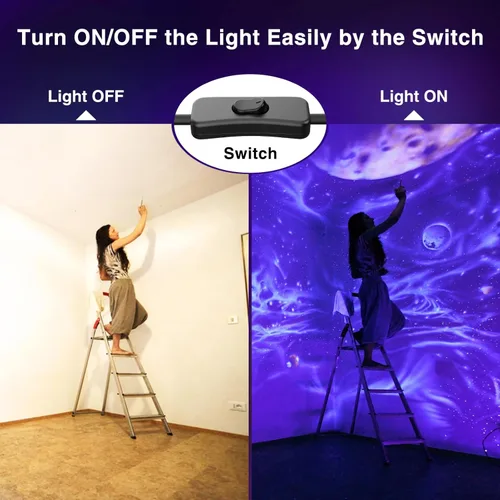 Miniatura 4 de Onforu Paquete de 2 luces LED negras de 50 W, luz de inundación negra con enchufe, luces negras impermeables IP66 para fiesta de baile, brilla