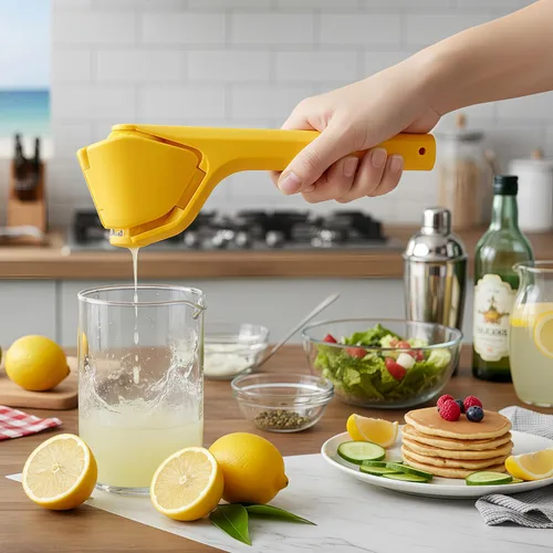 Miniatura 2 de Exprimidor de limón de mano, exprimidor de prensa de limón de extracción máxima de jugo, exprimidor de cítricos de mano sin esfuerzo con colador