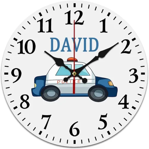 Miniatura 14 de Relojes de avión azules personalizados, decoración de pared para sala de juegos para niños, sin tictac, funciona con pilas, movimiento silencioso