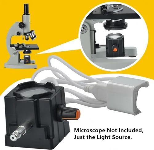 Miniatura 5 de Microscopio biológico recargable Fuente de luz LED Biología óptica ajustable Microscopio Lámpara inferior Microscopio Iluminadores de microscopio