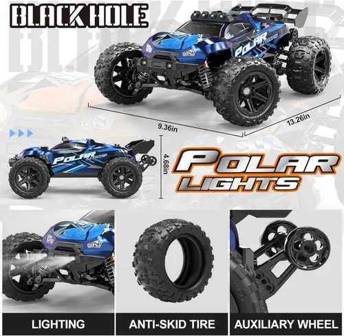 Miniatura 5 de Rc Cars 1:14 All Terrain RC Car para adultos y niños, 4WD Off-Road RC Truck de alta velocidad rápido 40+ KPH, 4X4 impermeable a control remoto con 2