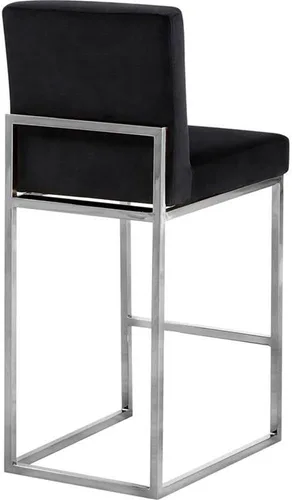 Miniatura 4 de Meridian Furniture Giselle Collection Modern Taburete de mostrador contemporáneo tapizado de terciopelo, con base de metal cromado pulido, 16