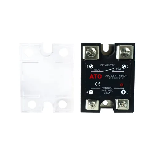 Miniatura 3 de Relé de estado sólido ATO SSR-60DA Relé semiconductor monofásico de CC a CA, entrada 3-32V CC, salida 24-480V CA (60A)