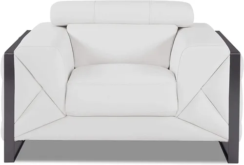 Miniatura 16 de BlackJack Furniture Gianni - Sofá de cuero italiano de grano superior con reposacabezas ajustables de 9 posiciones, patrón geométrico contemporáneo