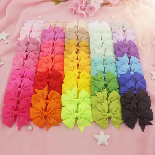 Miniatura 4 de 60 piezas de broches para el pelo con lazos para bebés: broches de 2 pulgadas totalmente forrados para bebés y niñas (30 pares)