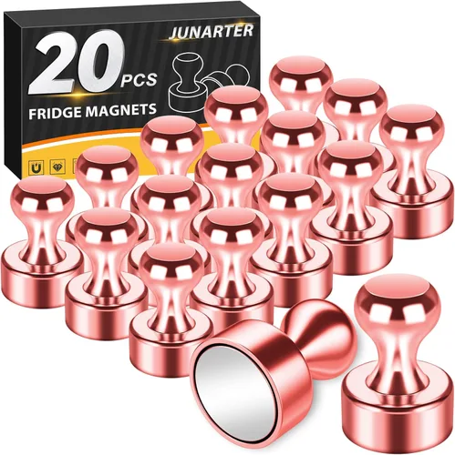 Miniatura 12 de Paquete de 20 Chinchetas Magnéticas, Imanes Negros Fuertes para Refrigerador, Imanes para Pizarra Blanca, Imanes para Refrigerador Fuertes, Imanes