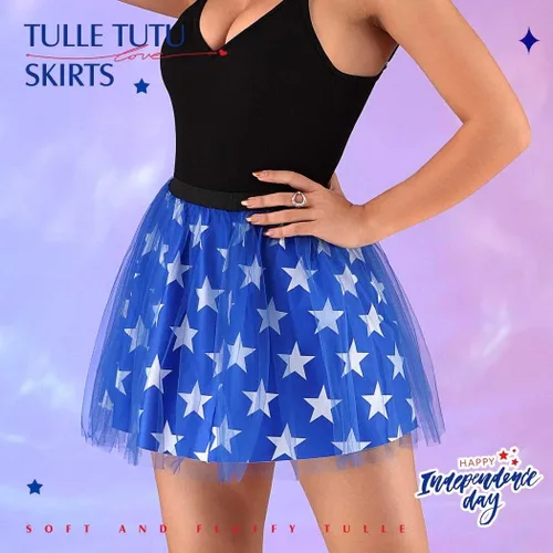 Miniatura 3 de TWINKLEDE Falda del 4 de julio, falda patriótica de tutú para el Día de la Independencia, falda de baile para mujeres y niñas