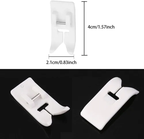 Miniatura 4 de CESUSME Prensatelas para máquina de coser con rodillos, 2 unidades, con forma de zigzag, antiadherente, teflón, para cantante, hermano, babylock