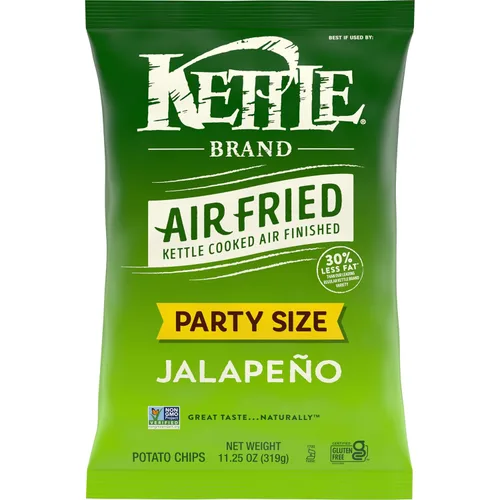 Miniatura 10 de Kettle Brand Papas fritas, chips de caldera jalapeño fritas al aire, bolsa de 6.5 onzas