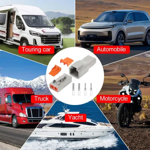 Miniatura 5 de GRZWAYS Kit de Conectores DTP de 2 Pines Automotriz IP67 Impermeables Conectores Eléctricos Enchufe 3 Juegos Terminales Enchufes de Pines