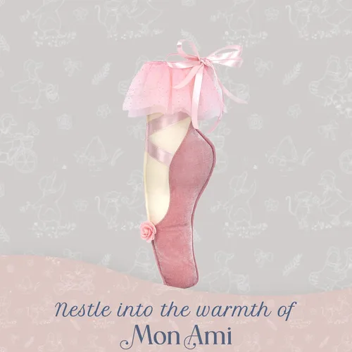 Miniatura 4 de MON AMI Decoración de Acento de Zapatilla de Ballet – 14" Almohada de Zapato de Ballet de Felpa Rosa para Guardería, Habitación de Niños