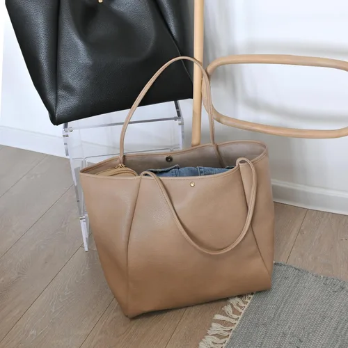 Miniatura 12 de HOXIS Bolso de mano de cuero PU de gran tamaño para mujer, bolso de fin de semana, bolso de viaje